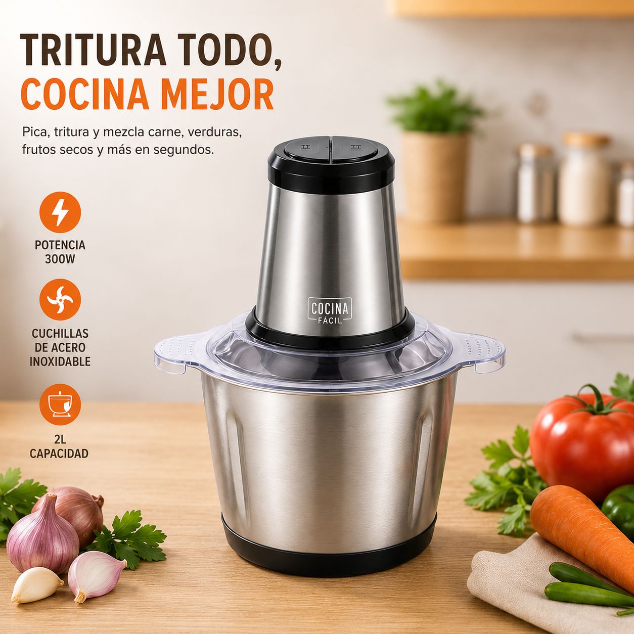 Trituradora Eléctrica Premium 2L